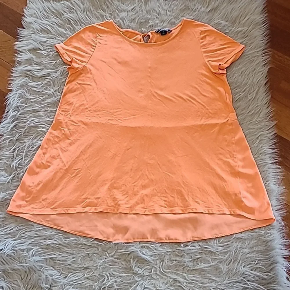 Lands end bright orange soft cotton stretch tshirt with flowy back size large - Picture 1 of 8